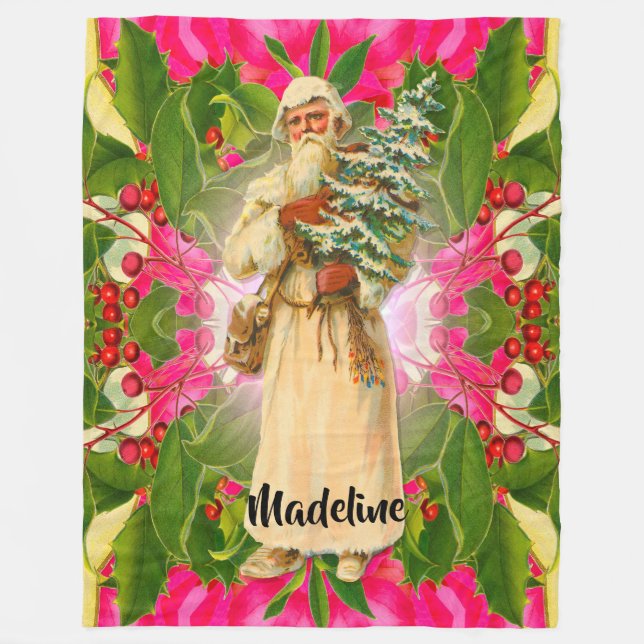 Gammala Santa från den förgångna Victorian    Fleecefilt (Framsidan)