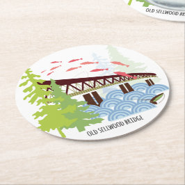 Gammala Sellwood överbryggar den Portland Underlägg Papper Rund