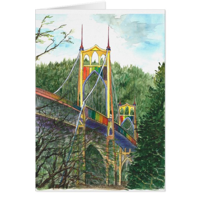 Gammala St John överbryggar Hälsningskort (Framsidan)