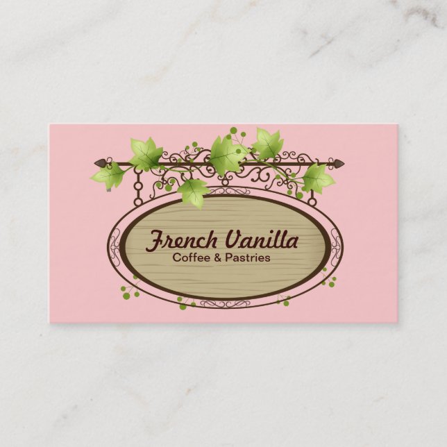 Gammala trä undertecknar visitkort (Framsida)