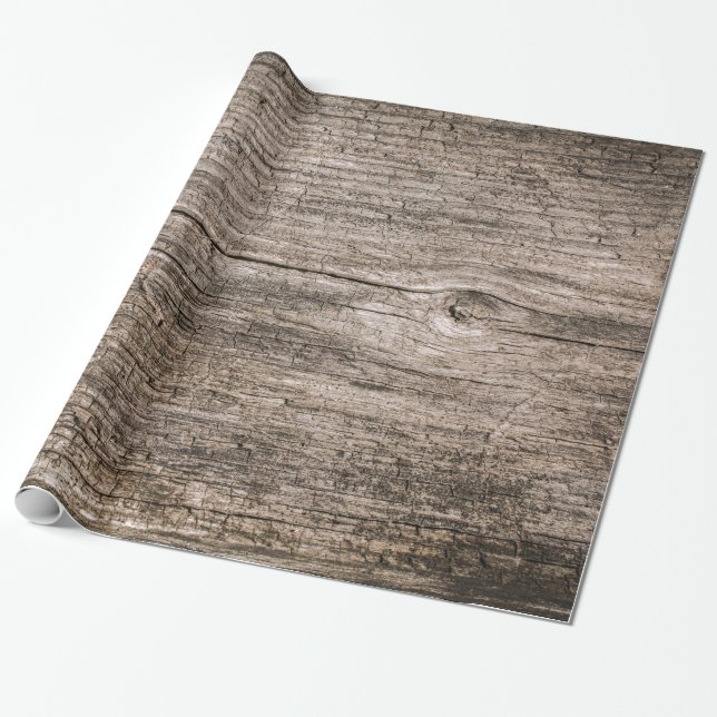 Gammala träplankor presentpapper (Utrullad)