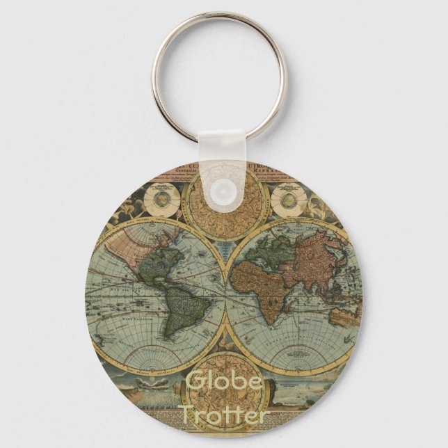 Gammala världskartor nyckelring (Framsida)