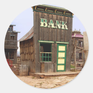 Gammala västern Bank (Färg) Runt Klistermärke