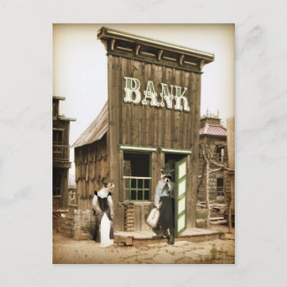 Gammala västern Bank Robbery Vykort