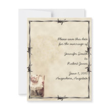 Gammala västern Boots and Bouquets Spara datumkort