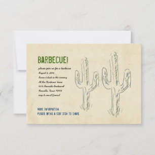 Gammala västern Cactus Party-inbjudan Inbjudningar