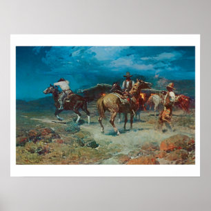 Gammala västern Cowboys Rustlers Art Print Poster