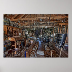 Gammala västern General Store - Montana Poster