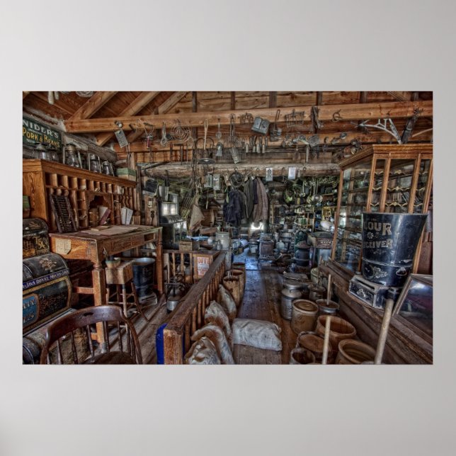 Gammala västern General Store - Montana Poster (Framsidan)