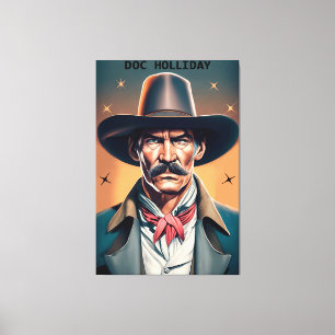 Gammala västern Legend Doc Holliday Canvastryck