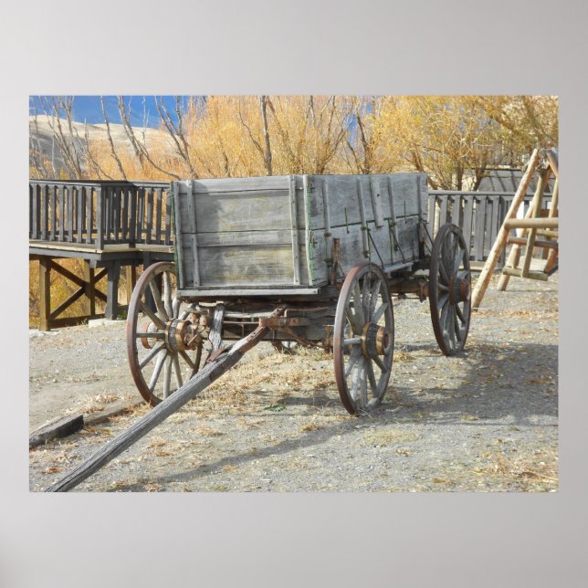Gammala västern Pioneer Wagon Poster (Framsidan)