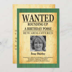 Gammala västern Poster kvinnor 🤠 50:e födelsedage Inbjudningar