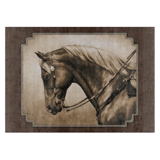 Gammala västern Quarter Horse Sepia Brown (Framsidan)