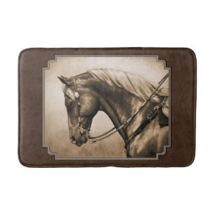Gammala västern Quarter Horse Sepia Brown Badrumsmatta