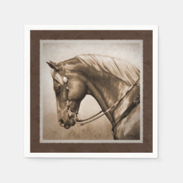 Gammala västern Quarter Horse Sepia Brown Pappersservett
