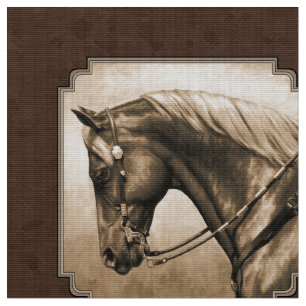 Gammala västern Quarter Horse Sepia Brown Tyg