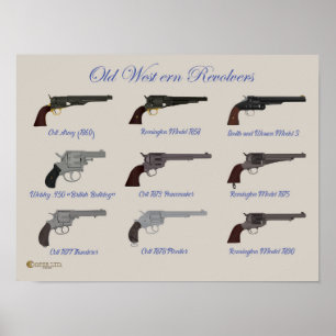 gammala västern Revolvers Poster