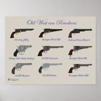 Gammala västern Revolvers Poster