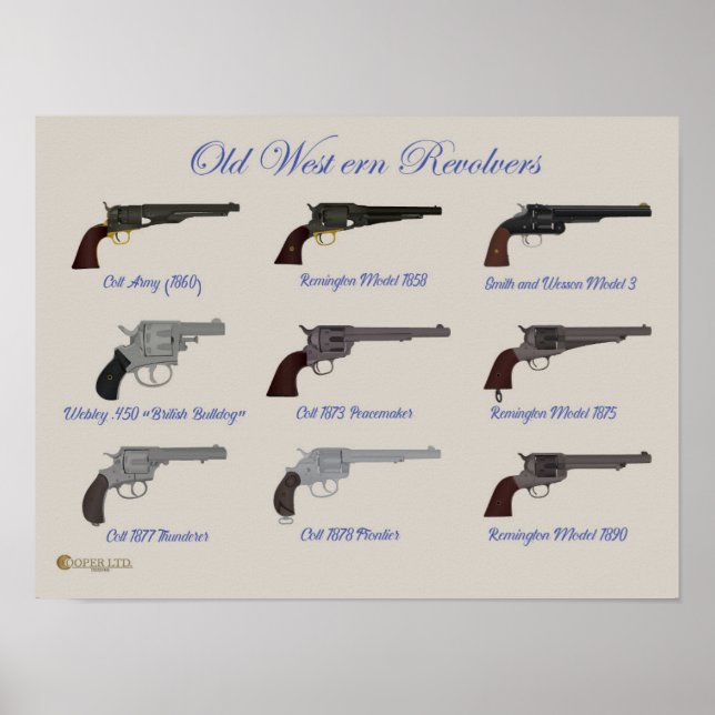 Gammala västern Revolvers Poster (Framsidan)