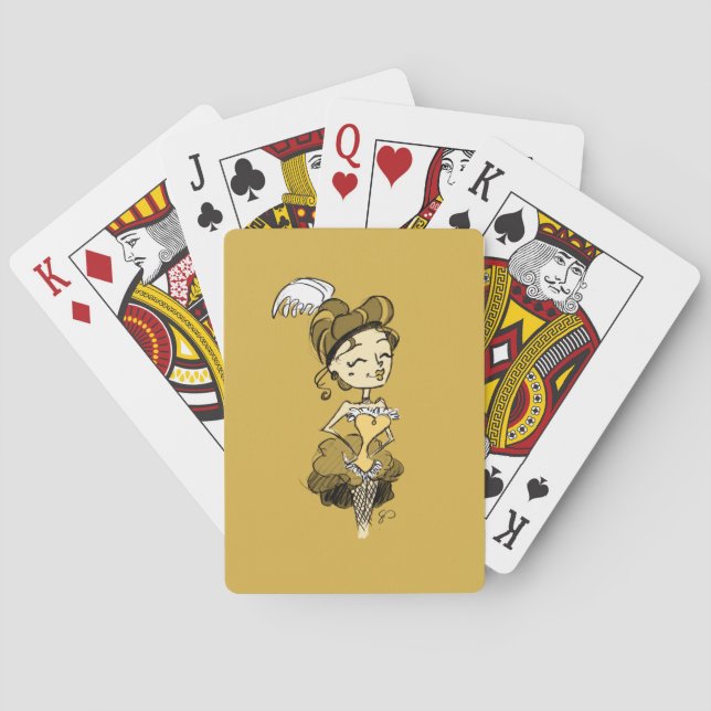 Gammala västern Saloon Girl Spelar kort Spelkort (Baksidan)