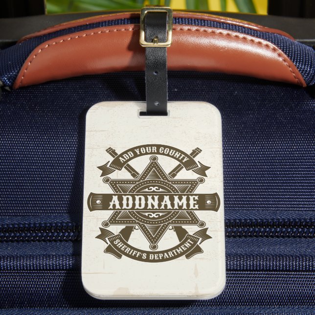 Gammala västern Sheriffen Biträdande Rifles Badge  Bagagebricka (Framsida Insitu 2)
