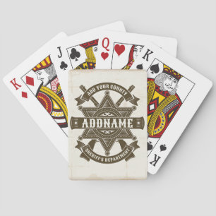 Gammala västern Sheriffen Biträdande Rifles Badge  Casinokort