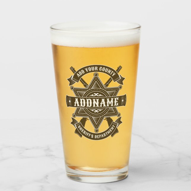 Gammala västern Sheriffen Biträdande Rifles Badge  Glaskopp (Framsida fylld)