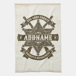 Gammala västern Sheriffen Biträdande Rifles Badge  Kökshandduk