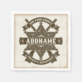 Gammala västern Sheriffen Biträdande Rifles Badge  Pappersservett