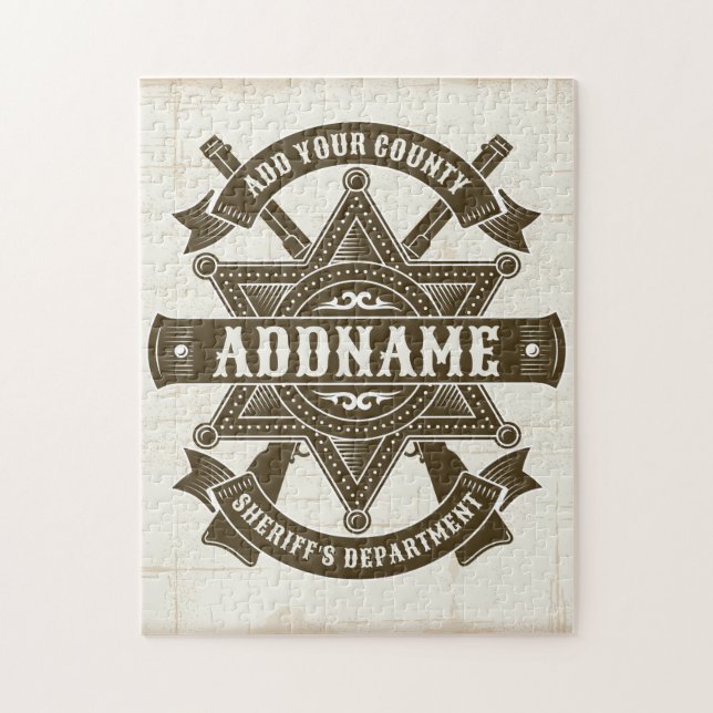 Gammala västern Sheriffen Biträdande Rifles Badge  Pussel (Vertikal)