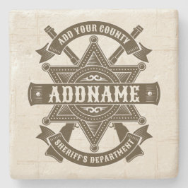 Gammala västern Sheriffen Biträdande Rifles Badge  Stenunderlägg