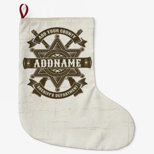 Gammala västern Sheriffen Biträdande Rifles Badge  Stor Julstrumpa