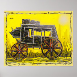 Gammala västern Stagecoach Poster