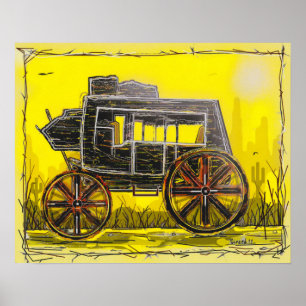 Gammala västern Stagecoach Poster