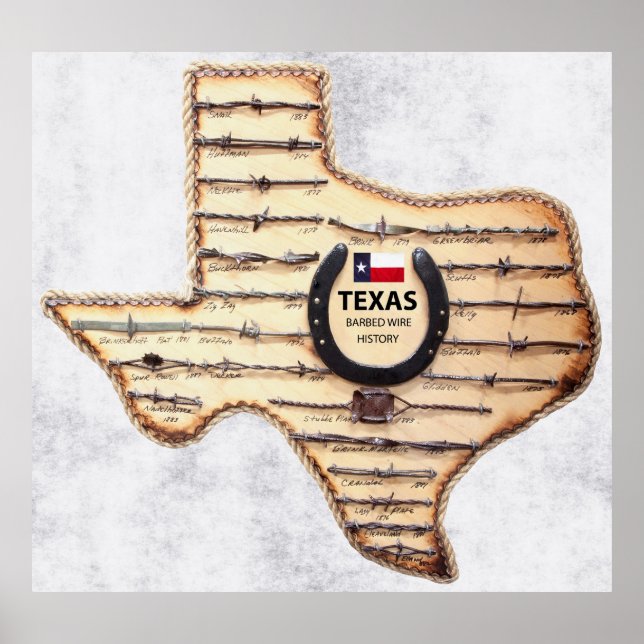 GAMMALA VÄSTERN TEXAS BARBED WIRE POSTER (Framsidan)