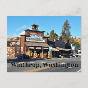 gammala västern Town of Winthrop, Washington Vykort