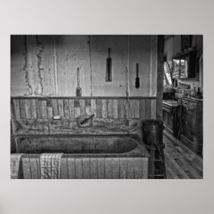 Gammala västern Victorian Barber Shop Bath Poster