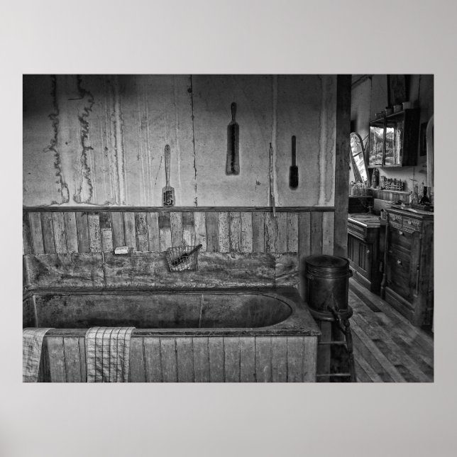 Gammala västern Victorian Barber Shop Bath Poster (Framsidan)