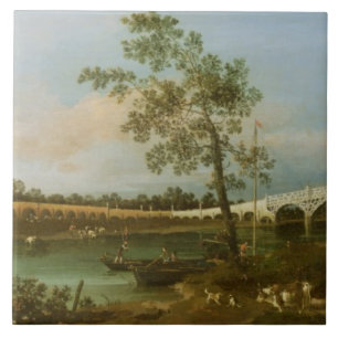 Gammala Waltons överbryggar, 1755 (olja på kanfa Kakelplatta