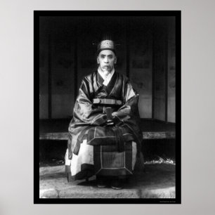 Gammalare koreansk man i dräkten 1910 poster