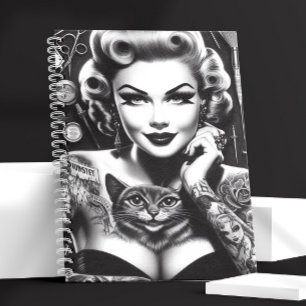 Gammaldags Alternativ Tatuerad Flicka Anteckningsbok