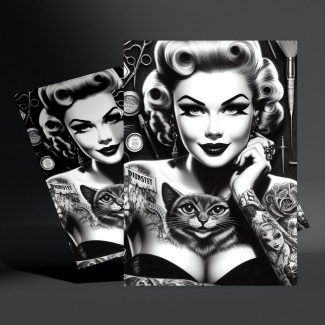 Gammaldags Alternativ Tatuerad Flicka Vykort (Skapare uppladdad)