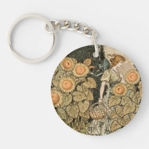 Gammaldags Art Nouveau August Solros Trädgårdskons