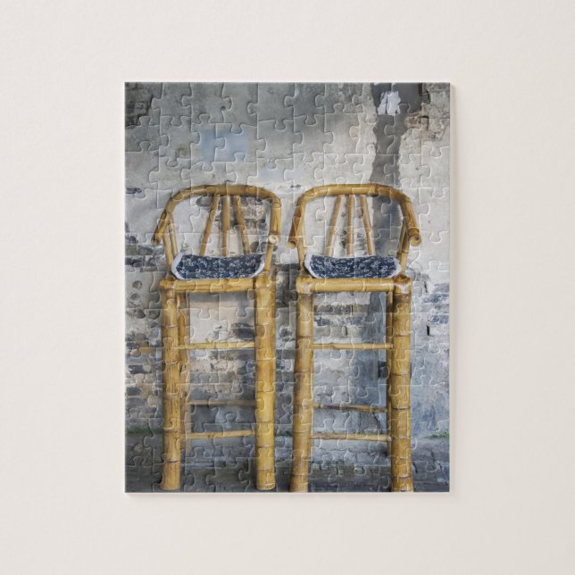 Gammaldags bambustolar, Xitang, Zhejiang, Pussel (Vertikal)