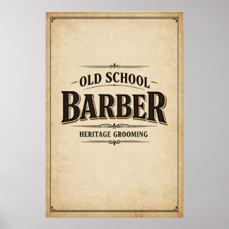 Gammaldags Barber Heritage Typografi Affisch