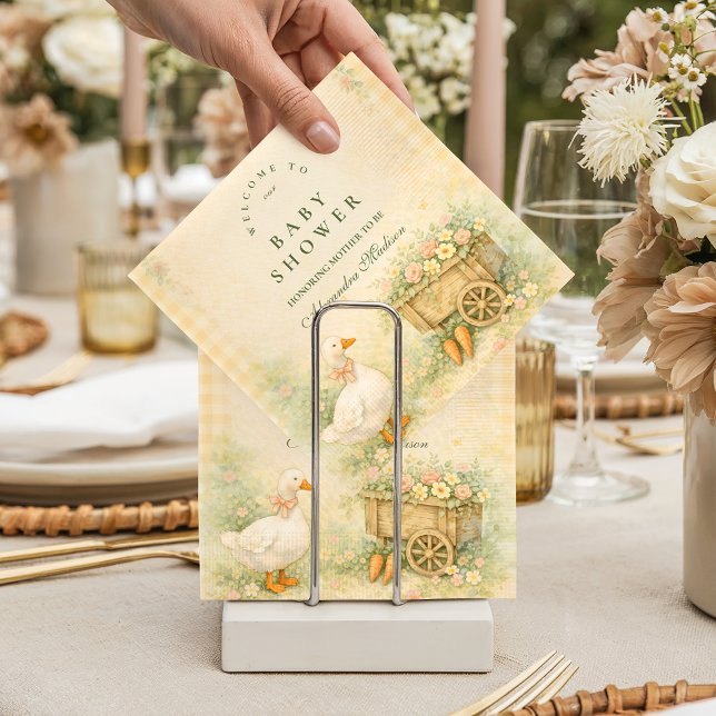 Gammaldags Bebisdopp med Ankungen Baby Shower Pappersservett (Skapare uppladdad)