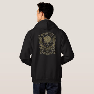 Gammaldags Biker Emblem Anpassad Motorcykel Hoodie