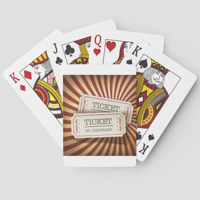 Gammaldags Biljettstubbkarnivaltema Casinokort (Baksidan)