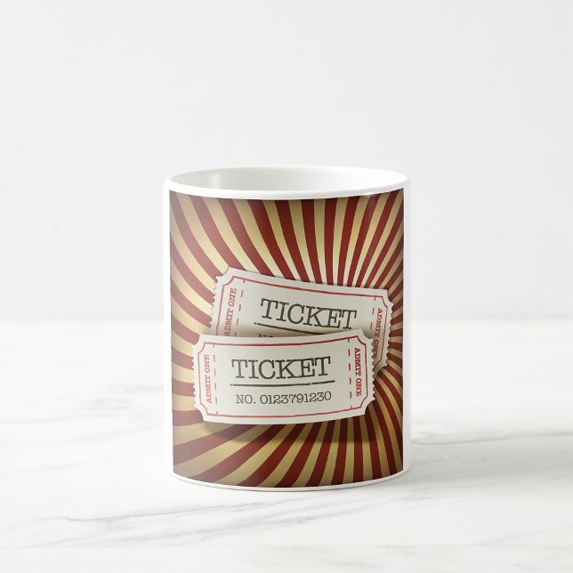 Gammaldags Biljettstubbkarnivaltema Kaffemugg (Skapare uppladdad)