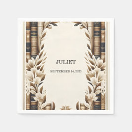 Gammaldags bokklubbsomslag Bröllopsdusch Pappersservett